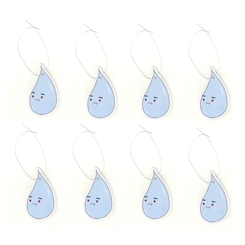 Image of Generic A&D Hanging Air Freshener for Car, Home, Office, Bathroom | 8 Pack | Multiple Designs & Scents (Bikini Tree|Heart|Fish|Bee|Waterdrop|Sock|Golf Ball|Bikini Butterfly) (Waterdrop (Squash))