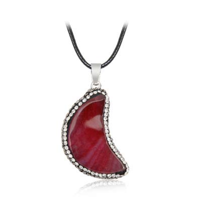 Collier en cristal lune avec agate naturelle, le cadeau idéal