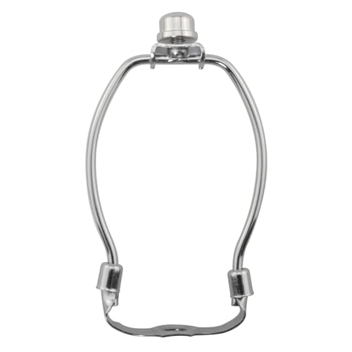 DGBRSM 4 Inch Lamp Harp Stand with Standard Saddle and Lamp Tip DIY Detachable Lighting Project Tool for Bedroom Living Room Floor Lamp Silver