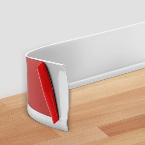 POPAKAN Flexible Baseboard Molding Trim 4 x 15 ft 20ft 40ft 50ft 60ft 100ft Self-Adhesive Vinyl Wall Base Cove Base Peel and Stick Rubber Wall Base Molding Trim - White