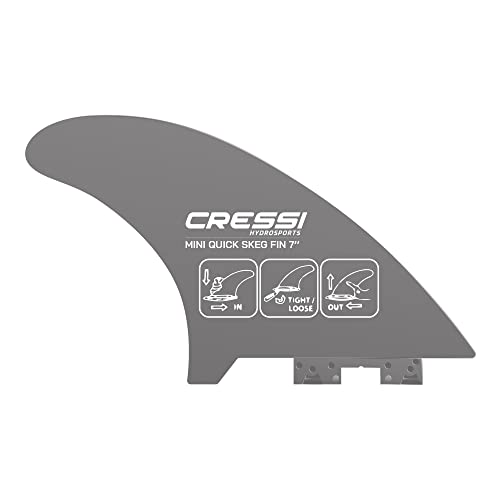 Cressi Mini Quick Skeg Fin 7 pulgadas Aleta de deriva semirrígida extraíble, Unisex adulto, Gris, 18 cm