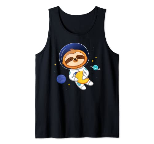 Perezoso Astronauta Divertido Perezoso Perezoso Animal Lover Graphic Camiseta sin Mangas