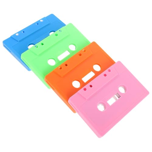 4 casetes vírgenes de plástico con diseño retro vintage para grabación de audio