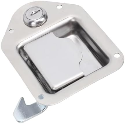 Truck Toolbox Paddle Lock Latch with 2 Keys and Rivets, Stainless Steel Camper Storage Box Latch Trailer Compartment Lock for UTV ATV RV Toolbox Dog Box