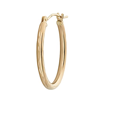 MAZZERI Solid 14k Gold Hoop Earrings 14k Real Gold For Women and Men - Diamond-cut Design, Hypoallergenic, Made in the USA,2