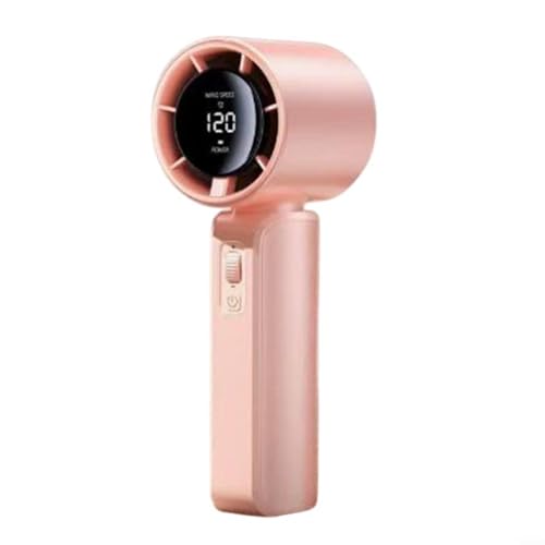 Ventilador de mano de 120 velocidades con carga USB y pantalla digital, ventiladores portátiles recargables de mano, tecnología de refrigeración para uso en interiores y exteriores (rosa)