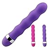 Soft Handheld Portable Quiet 10 Modes Waterproof Bullet Massage Rod Powerful Mini Stick Silicone Ball for Women Pleasure,Electric Personal Bullet Relax,Foot Back Muscle Massage Tool GDFE6D (Purple-2) #3