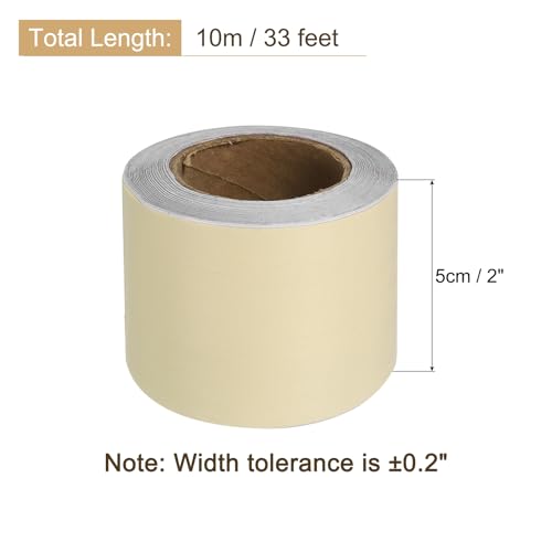 Image of uxcell Wood Grain Tape, 2 inch x33 Ft Self Adhesive Wood Grain Repair Patch for Baseboards, Doors, Floor Repair, Furniture Home Decor Beige Wood
