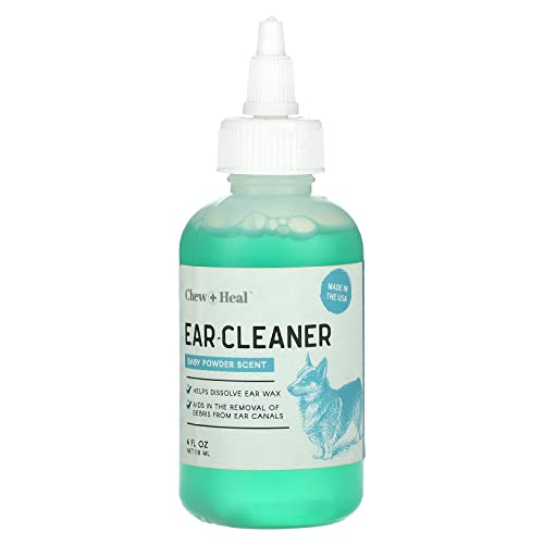Chew + Heal Dog Ear Cleaner Solution | 4 oz Dropper | Pet Ear Wash for Dogs & Cats to Prevent Infections & Remove Wax | Soothing Aloe, Witch Hazel & Tea Tree Oil | Gentle, Vet-Approved Formula - image 3