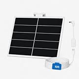 Secupoe 20W Solar Panel Charger for Battery Security Cameras, 5V Continuous Power Supply with USB-C & DC Port, Waterproof Outdoor Solar Panel with 10ft Cable Compatible with Ring Battery Cam and More