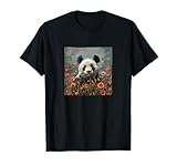 Giant Panda Flowers With Hearts Around Boho Merch