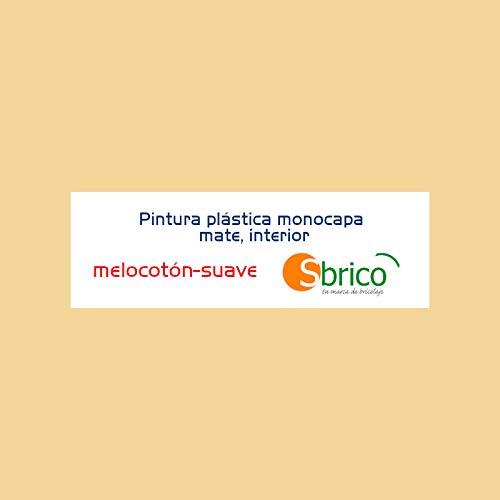Sbrico Pintura Plástica Monocapa - Color Melocotón con Acabado Mate de Secado Rápido, Alto Rendimiento (10m2/L) y Muy Fácil Aplicación, Cubeta de 4 Litros Cover