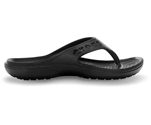Image of crocs Unisex Baya Black Rubber Flip Flops Thong Sandals