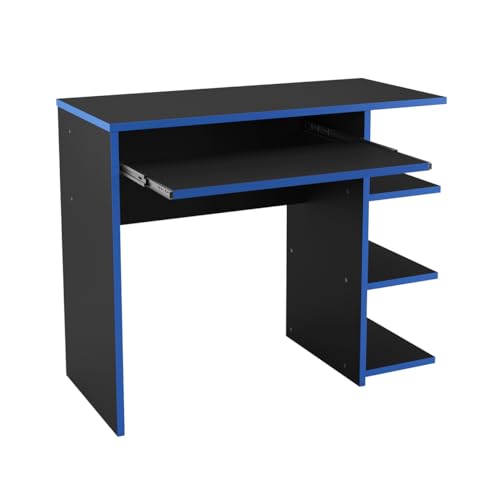 Mesa Escrivaninha Para Computador Escritório Pc gamer (preto/azul)