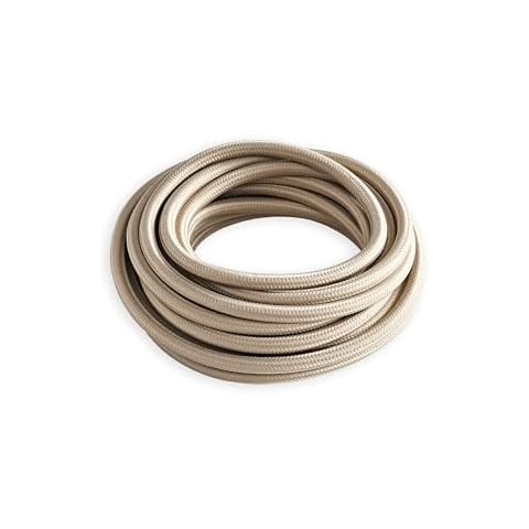 BRIGHTTIA Color Cloth Covered Electrical Wire - 16Ft Textile Cable for Pendant Light Fixture and Vintage Lamp Revival - DIY Lamp Parts for Unique and Creative Lighting Projects (Sand) Cover