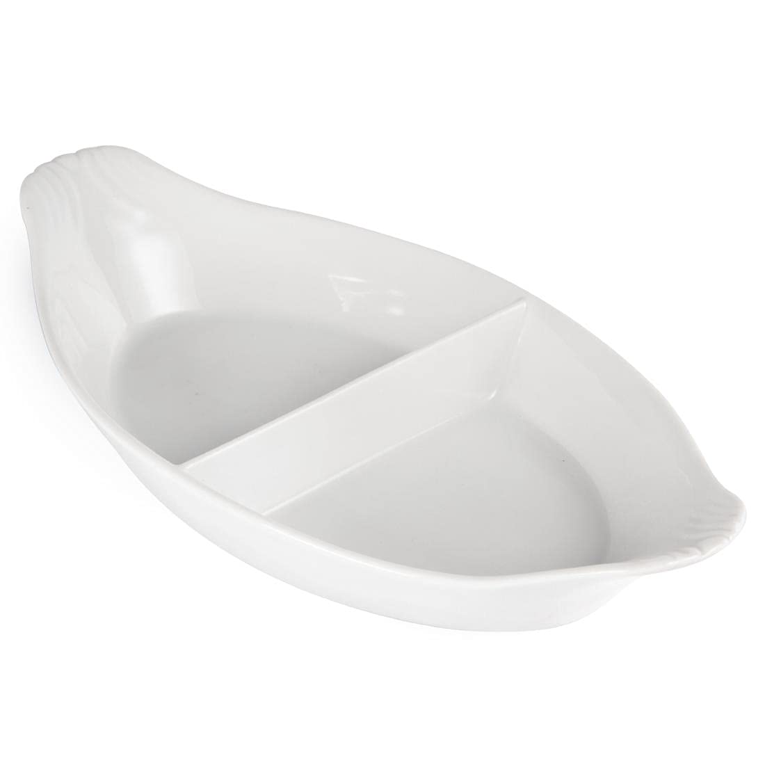 Olympia - Juego de 6 platos ovalados divididos (290 x 160 mm, porcelana)