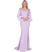 Off The Shoulder Formal Evening Dresses for Women Wedding Guests Elegant 3D Flowers Mermaid Bride...