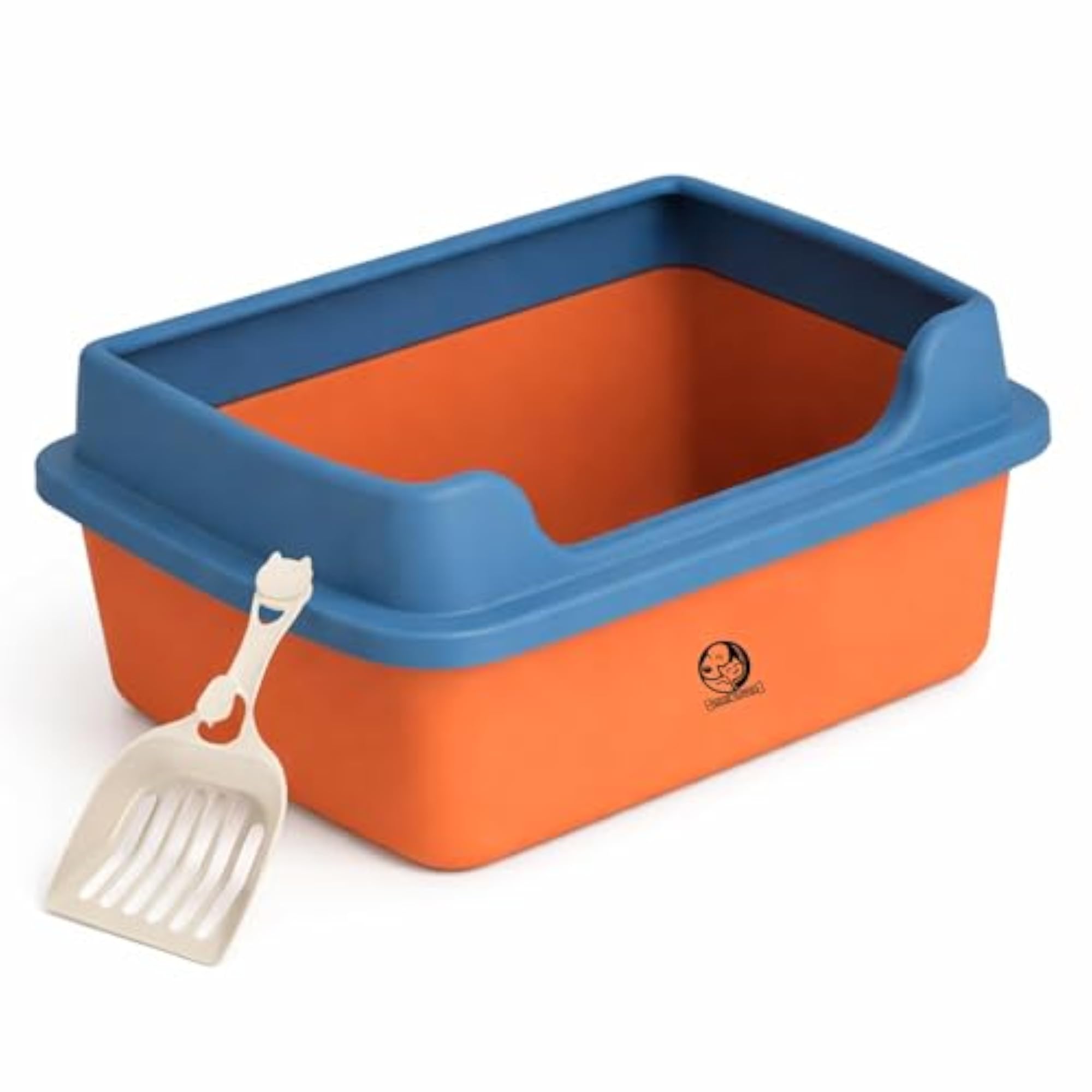 Open-Top Cat Litter Tray with Scooper, High Wall Design