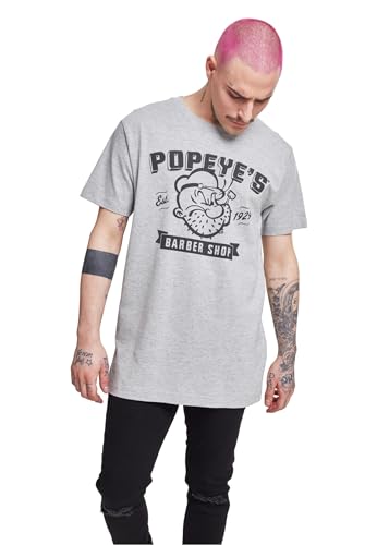 T-Shirt Homme MERCHCODE Popeye Barber Shop en Coton Noir
