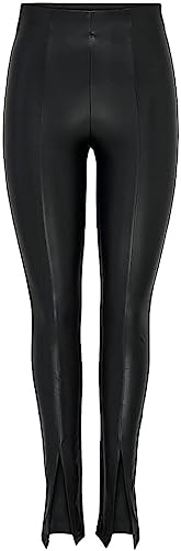 Legging en cuir ONLY Onlpapaya pour femme en simili noir stretch