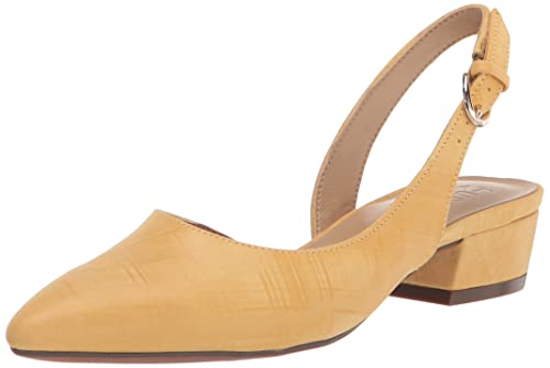 Naturalizer Womens Banks Slingback Low Heel Pointed Toe Pumps ,Marigold Yellow Plaid Leather,7.5 Wide #TOP4