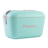 Polarbox Borsa termica da spiaggia in stile retrò, vintage, per picnic, borsa frigo portatile, da viaggio, campeggio, escursionismo, stile anni '90, extra large, leggera, per lattine, birre e bevande