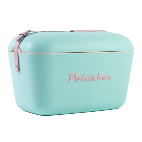 Polarbox Retro Beach Cooler 20L Cyan Baby Rose