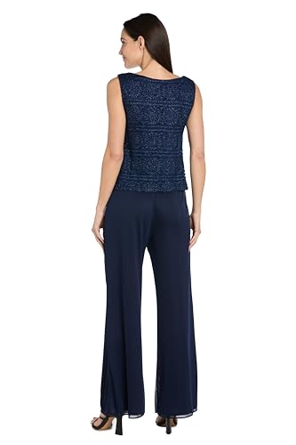 R&M Richards Women's 3PC Glitter Embroidered Pant Suit4