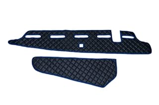 ECO LEATHER DASH MAT FIT VOLVO FH5 2021+ [ BLACK - BLUE TRIM]