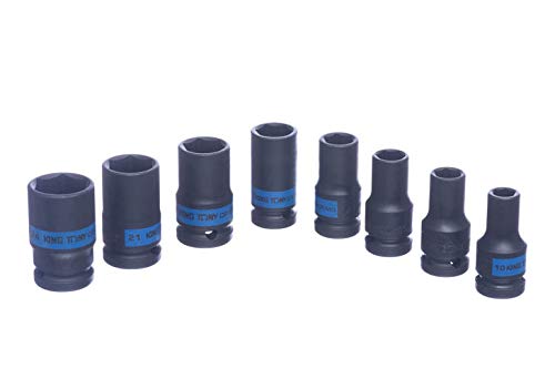 KingTony BR Jogo Soquete Impacto Longo Com 08 Pcs-1/2 Kingtony Br 4413Mp