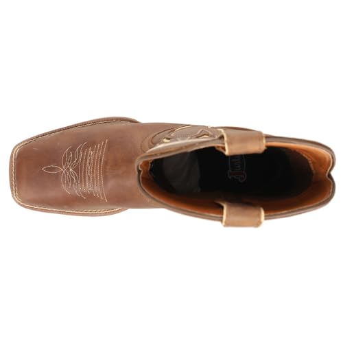 Justin Original Workboots Mens Octane 11 Inch Square Toe Casual Boots Mid Calf - Brown - Size 9 D4