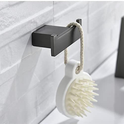 Porte-serviettes double gris antirouille pour fixation murale stable