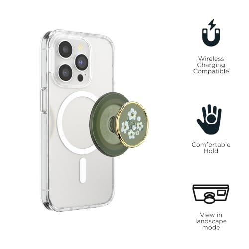 PopSockets Handygriff für MagSafe, Magnetischer Halter- Blütenrelief – Ansicht 3