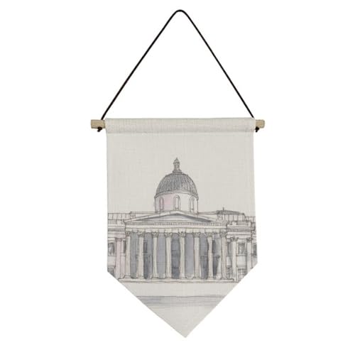 Drapeau sur toile National Gallery Londres suspension murale tissu décoration grand format