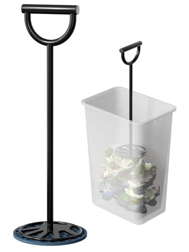 Trash Compactor for Kitchen and Small Outdoor Bins: All Metal Manual Garbage Tamper, Handy Waste Press Tool, Reduces Trash Volume, Saves Bags/Can Space, Less Disposal Trips/Easy to Use Clean & Store
