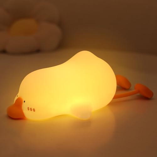 IHALO Lying Flat Duck Kids Night Light, Portable LED Baby Night Light Kids Night Lamp