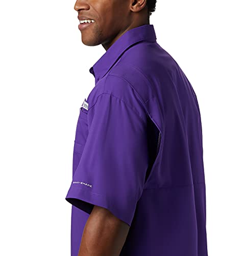 Columbia Ncaa Lsu Tigers Men's Tamiami Short Sleeve Shirt, X-Large, Lsu - Vivid Purple #TOP2