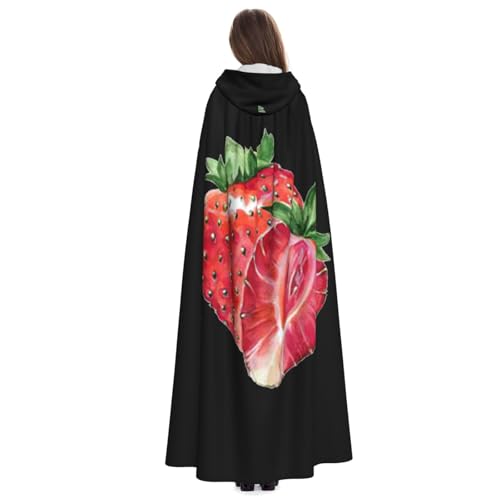 Robe de carnaval fraise et cape médiévale pour costume confortable