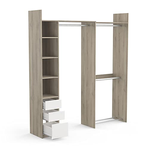 habeig Großer Kleiderschrank begehbar offen Garderobe Schrank Regal 3X...