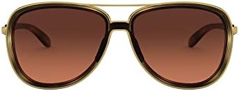 Oakley Women's OO4129 Split Time Aviator Sunglasses, Brown Tortoise/Prizm Brown Gradient, 58 mm