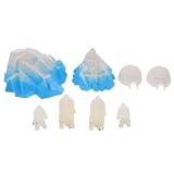 osos polar bebes Educativo: inspira la curiosidad de los con el juego de figuras de juguetes de animales polares, completo con decoraciones de hielo en miniatura y modelos árticos realistas, perfecto para juguetes de juego sensorial y modelos de proyectos escolares, figuras de diorama ártico, diorama polar