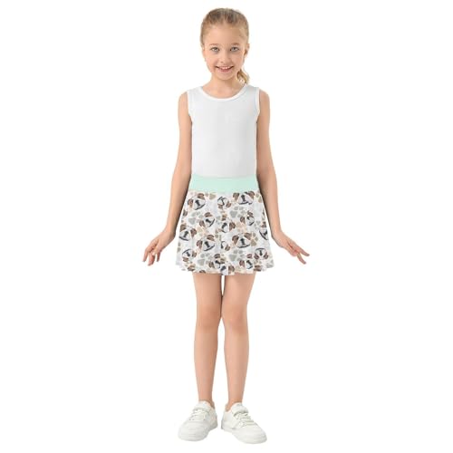 Girls Skorts High Waist Athletic Skirts with Shorts English Bulldog Dog Stretchy Teens Performance Tennis4
