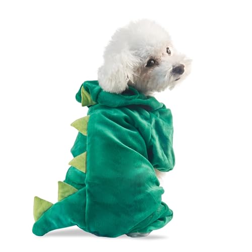 Delifur Dinosaur Dog Halloween Costume Pet Dino Hoodie for Small Dogs Cats (XS, Green) - image 6