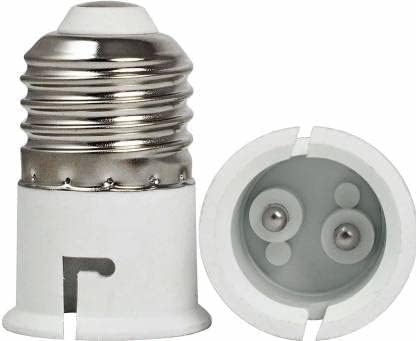 Image of GreyWings E27 to B22 Converter Adapter for LED & CFL Bulbs, White Plastic Lamp Holder Base, Screw to Pin Converter, Pack of 4