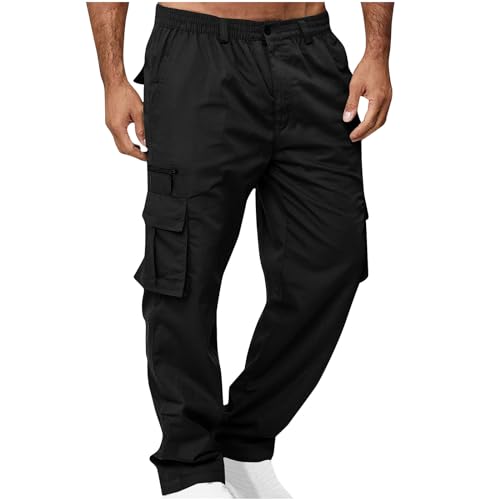 Mens Sweatpants Casual Tactical Cargo Pants Stylish Outdoor Hiking Travel Outfits Multic-Pockets Elastic Waist Pants