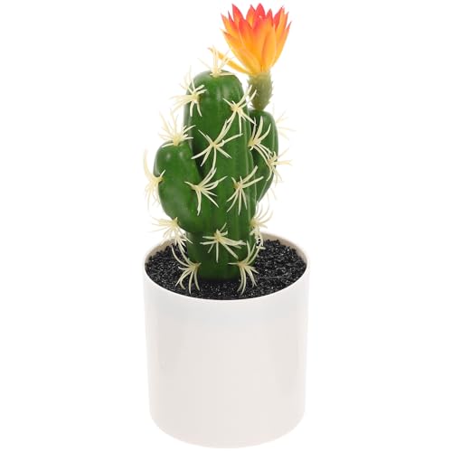 NUOBESTY Cactus Artificiale in Vaso Piccolo Bonsai Decorativo Finto in Plastica Decorazione da Tavolo per Casa e Ufficio Pianta Finta senza Annaffiatura Ornamento Naturale Realistico