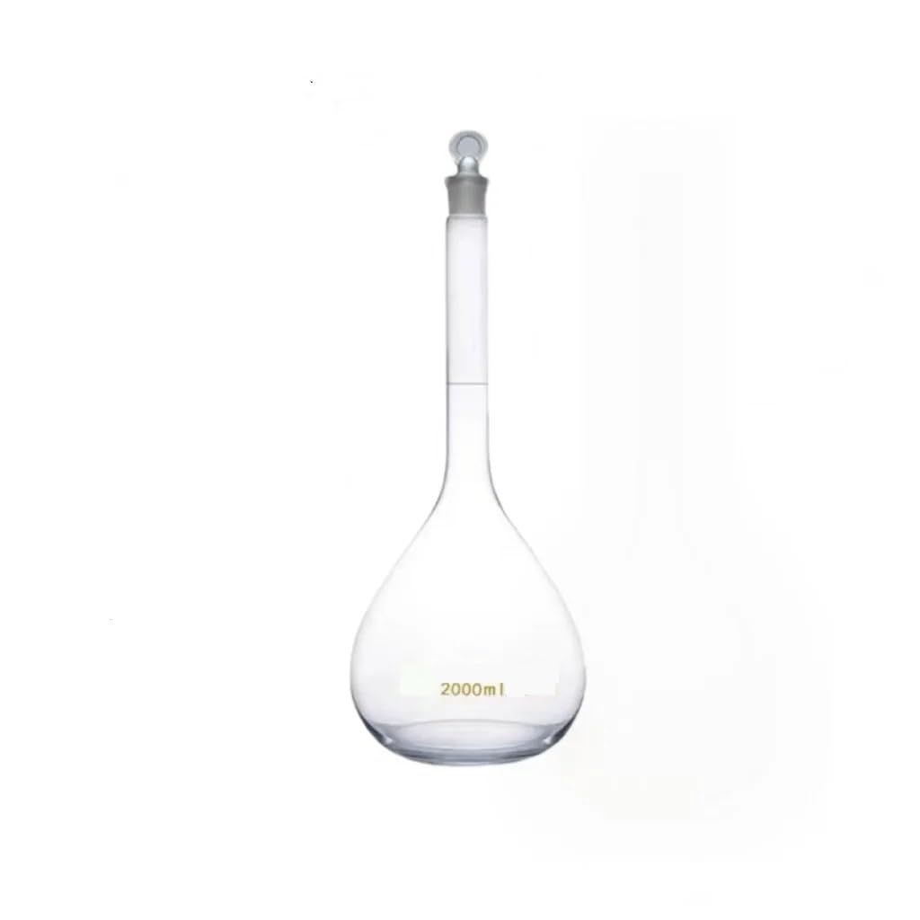 Matraz de vidrio de alto contenido en borosilicato Matraces aforados de vidrio borosilicato 5/10/20/25/50/200/500/1000 mL con tapón(200ml)