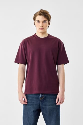 Image of SNITCH Men Oversized Fit T-Shirt | Premium 100% Cotton Breathable Fabric & Smooth Texture | Minimalist Casual Wear T-Shirt with Drop Shoulder & Half Sleeves for Daily Use