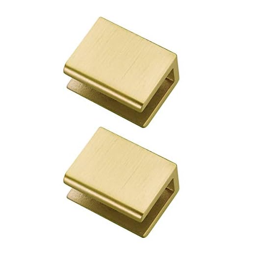 Orhemus 2pcs Adjustable 304 Stainless Steel Glass Clamp Clip Shelf Brackets Holder Support 0.23"-0.35", Brushed Gold Finished Heavy Duty