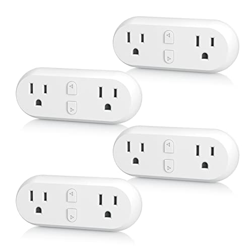 Image of HBN Dual Smart Plug,WiFi Socket Plug Timer Work with Smart Life,2.4GHZ Only | Alexa, Google Home Assistant, Remote Control with Timer Function, No Hub Required, ETL Certified,1875W /15A,4-Pack